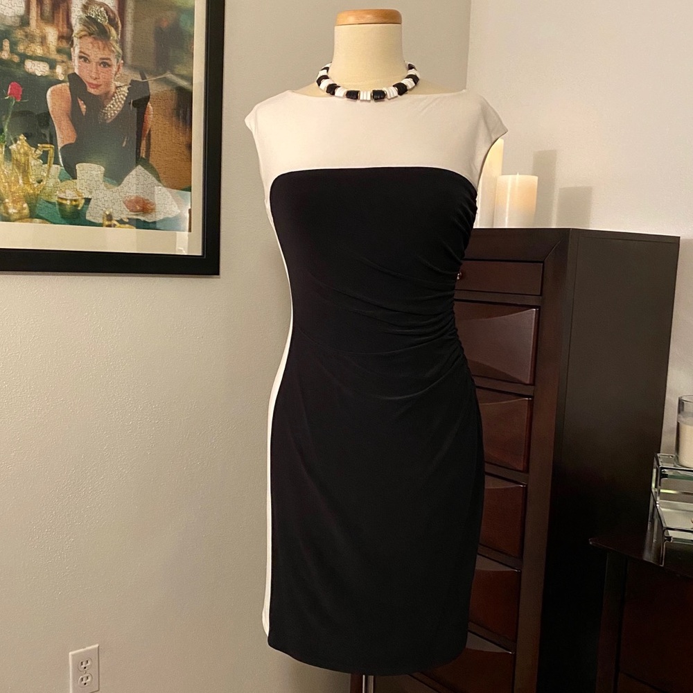 Lauren by Ralph Lauren black and white dress